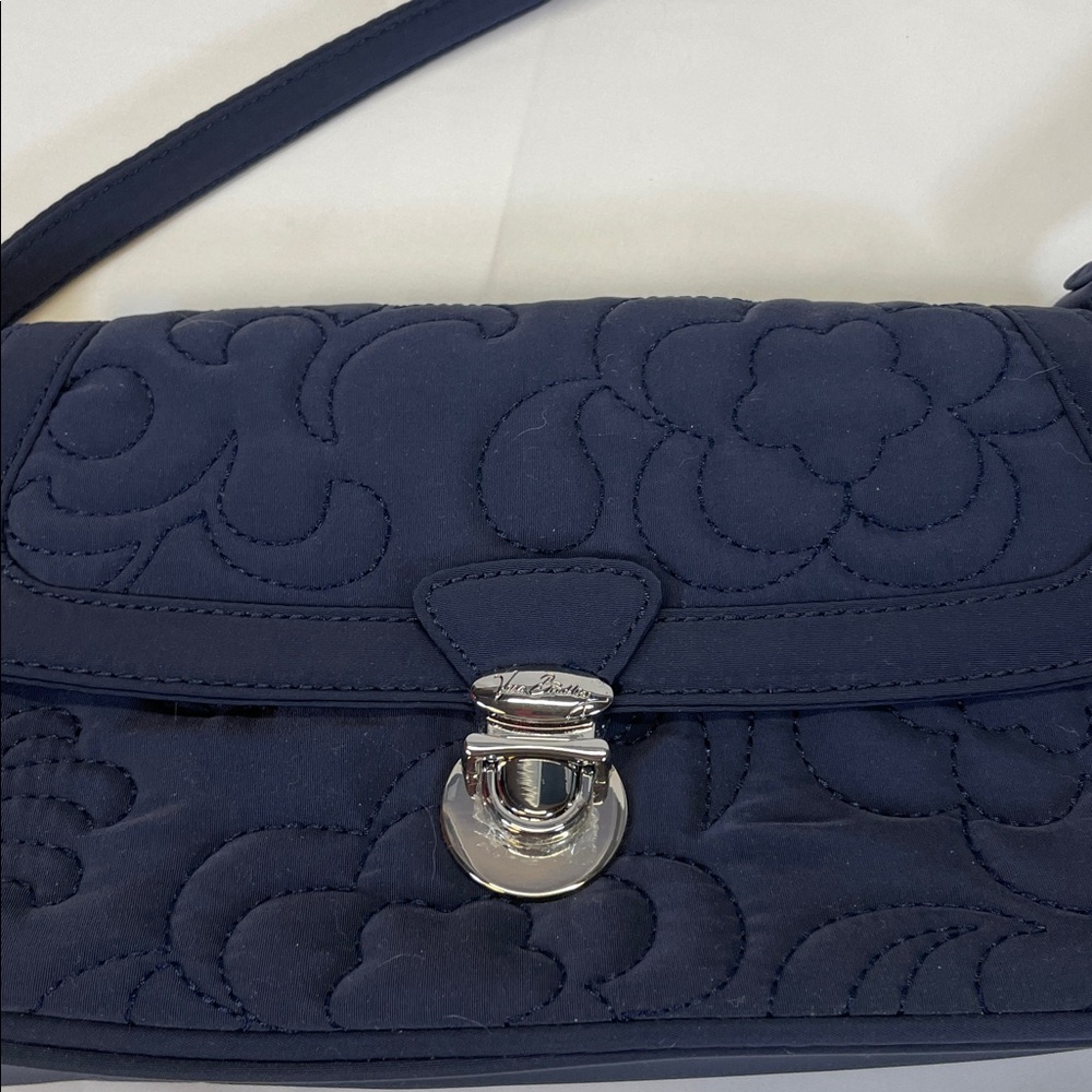 Vera Bradley Navy Quilted Petite Shoulder Bag Turn Lock Purse NWT - Picture 8 of 13
